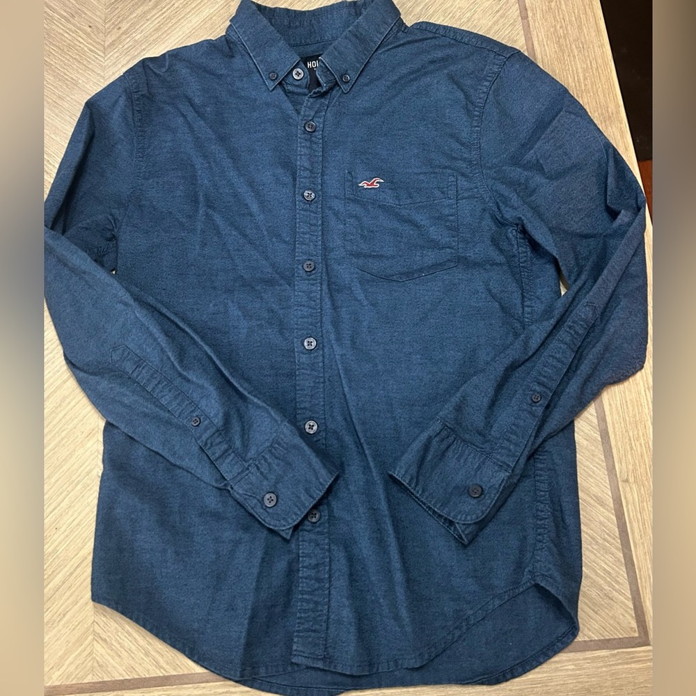 Hollister Dark Blue Casual Button-Down Shirt